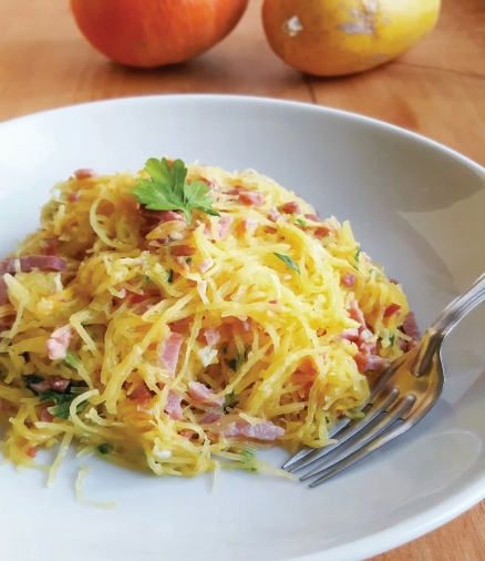 Spaghetti végétal aux lardons
